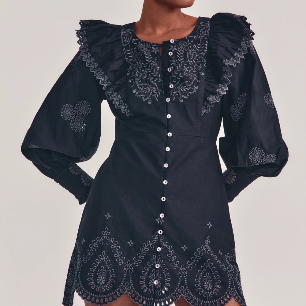 LoveShackFancy Tulia black dress 2 /XS